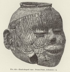Head-shaped vase: Pecan Point, Arkansas by (after) American School