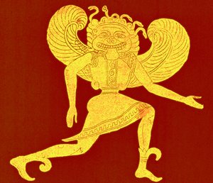 Etruscan Gorgon, from the Campana Museum, Illustration from 