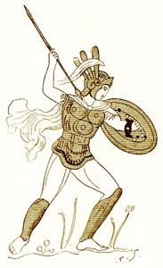Samnite warrior, after a painted vase in the Louvre, illustration from 