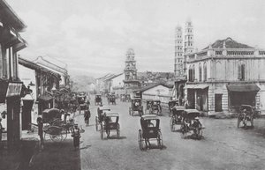Singapore: North Bridge Road by (after) English photographer
