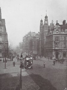 Sloane Square and Street, and Holy Trinity Church by (after) English photographer