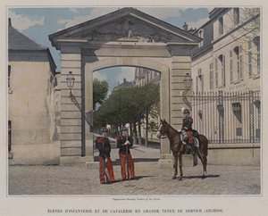Infantry and Cavalry Students in Full Service Uniform, Old by (after) French Photographer