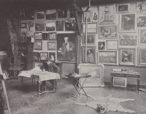 French Painter Alfred Philippe Roll in His Studio by (after) French Photographer