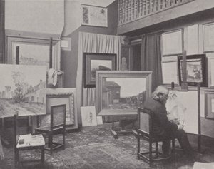 Jean Charles Cazin in his studio