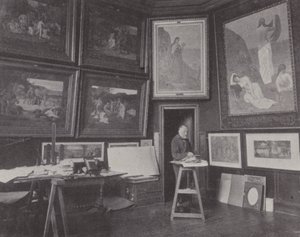 French Painter Pierre Puvis de Chavannes in His Studio by (after) French Photographer