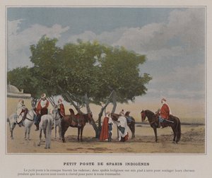 Small Post of Indigenous Spahis by (after) French Photographer