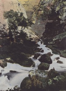 Source de la Sorgue a la Fontaine de Vaucluse (coloured photo) by (after) French Photographer