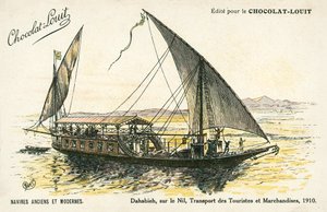Dahabieh on the Nile, Transporting Tourists and Goods by (after) French School