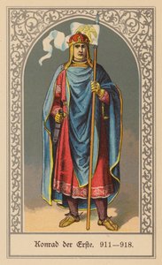 Conrad I of Germany, King of East Francia (colour litho) by (after) German School