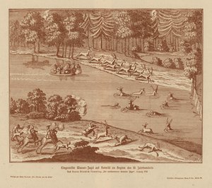 Deer hunting using a water trap by (after) German School