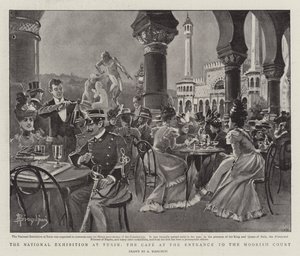 The National Exhibition at Turin, the Cafe at the Entrance to the Moorish Court by (after) Italian School
