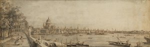 The Thames and the City of London from the Terrace of Somerset House by Giovanni Antonio Canal