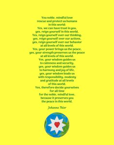 You noble, mindful love rescue and protect us humans in this world - Version 1 by Johanna Thier
