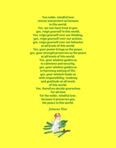 You noble, mindful love rescue and protect us humans in this world - Version 2 by Johanna Thier