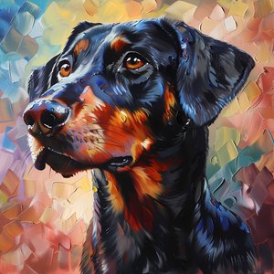 Abstract Rhodesian Ridgeback Dog Painting by F. Abderrahim