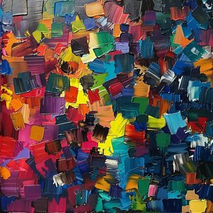 Contemporary Art Oil Painting with Colorful & Bright Texture by F. Abderrahim