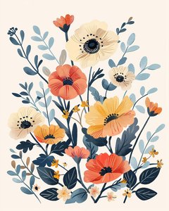 Boho Flowers Nursery for Botanical Art Prints