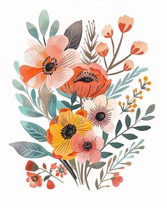 Bohemian Floral Nursery for Botanical Posters