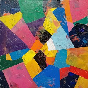 Colorful Acrylic Paint on Canvas by F. Abderrahim
