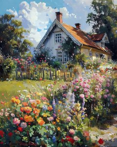 Garden of an old house nostalgic Eastern European House