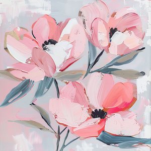 Abstract Pink Snow Flowers