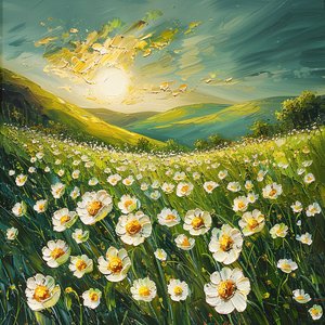 Impressionist Painting Spring Landscape by F. Abderrahim