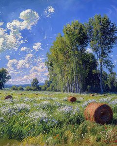 Wheat Field and Flowers in Spring Landscape, Wall Art Decor & Canvas Prints by F. Abderrahim