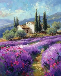 A Lavender Fields, Landscape with Scenic Overlook