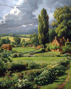 Panoramic Countryside Landscape in Spring by F. Abderrahim