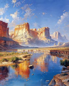 Landscape with Peaceful Misty Valley