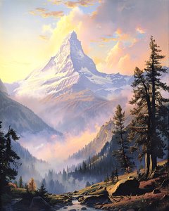 Landscape with Distant Mountains by F. Abderrahim
