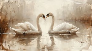 Two Swans Face to Face
