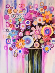 Fantasy Flowers by Marys Watercolors
