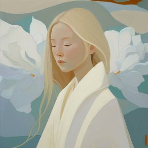Beautiful Fair-Haired Woman in White