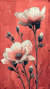 White Roses with Red Background
