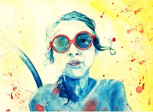 Girl with Red Sunglasses