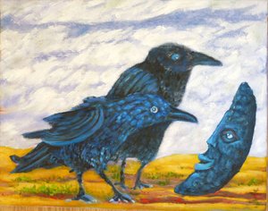 Moon and Crows by Elzbieta Goszczycka