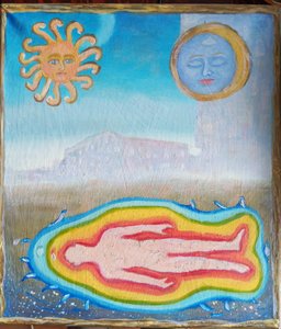 Landschaft mit der Aura eines Menschen