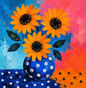 Sunflowers in a Riot of Colors