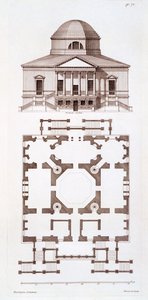 Plan and Elevation of Chiswick House by 3rd Earl of Burlington