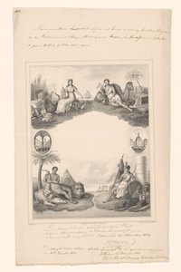 Design for a Title Page with Personifications of Four Continents