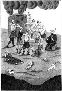 Jews taking the blood from Christian children for their mystic rites, 1849 by A. Bisson