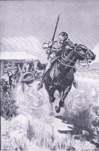 Escape of a scout, from After Pretoria: The Guerilla War published by Harmsworth Bros Limited by A. C. Ball