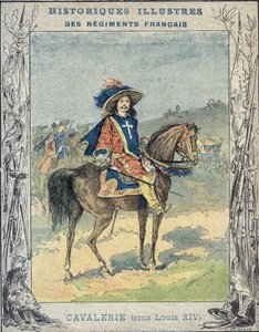 Cavalry under Louis XIV - From a protective sleeve for school books, late 19th century - illustration by A Demarle