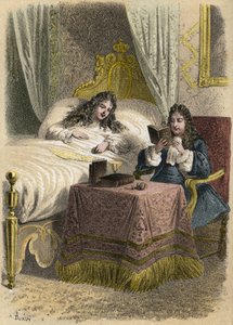 Louis XIV King of France Liked to Hear Jean Racine Read and Brought Him in When He Was Sick. Engraving by A. Duruy in 
