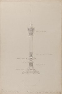 Childrens Chapel: proposed silver candlestick, actual size
