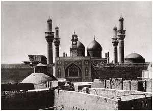 The golden domes and minarets of the al-Kadhimiya Mosque, Baghdad, Iraq, 1925 by A. Kerim