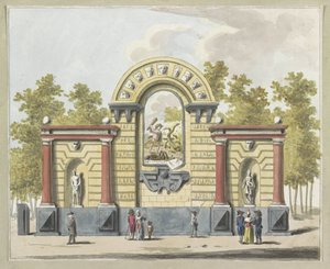 Destruction of the Aristocracy, Decoration at the Westermarkt, 1795 (Ten Plates of the Decorations at the Alliance Festival in Amsterdam in 1795 series) by A. Verkerk