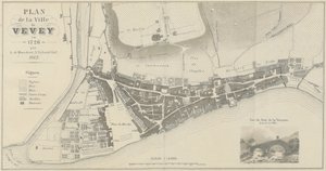 Plan of the City of Vevey in 1726 by A. de Mandrot