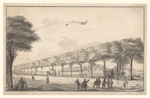 View of Fort de Waterplaats at Molenvliet in Batavia by A. de Nelly (possibly)